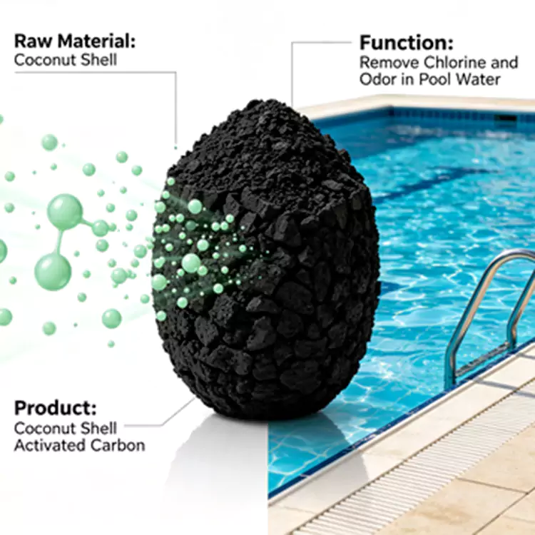 สระว่ายน้ำและระบบหมุนเวียนน้ำ Dechlorination Carbon